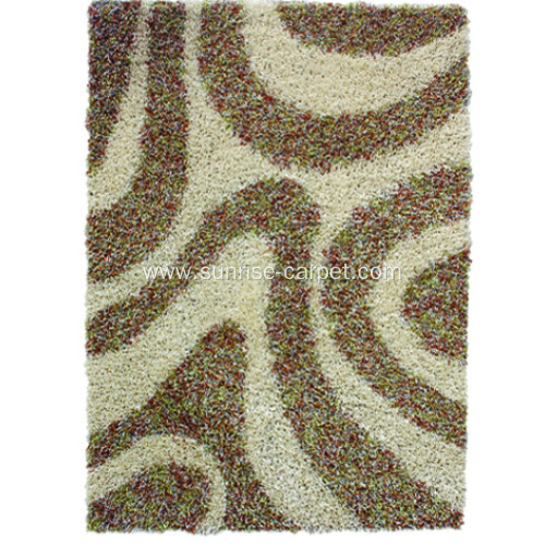 Polyester Viscose Shaggy Carpet with Design